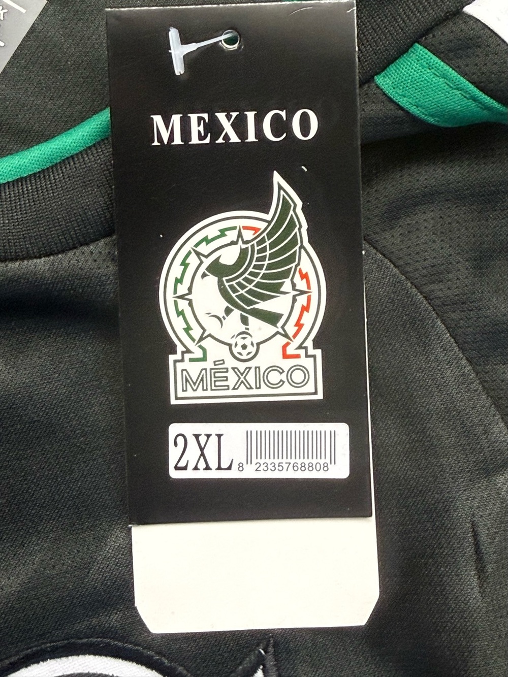 New w/ Tags NATIONAL TEAM MEXICO Black Green Polyester Soccer Jersey Size 2XL - Picture 5 of 7